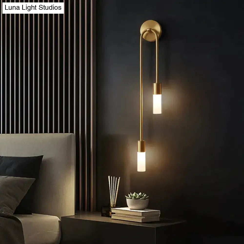 Modern gold minimalist led wall lamp bedroom vertical sconce