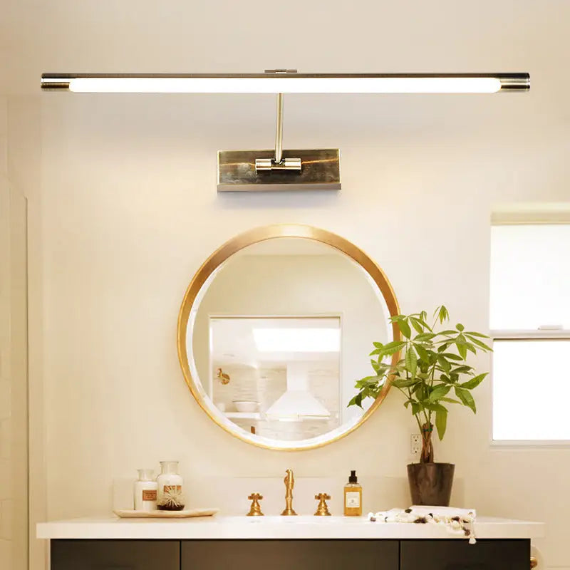 Modern gold minimalist metal led sconce light bathroom vanity