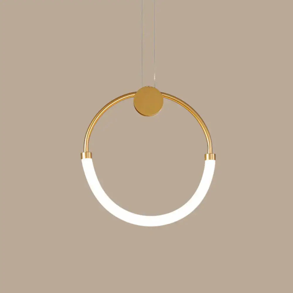 Modern gold minimalistic ring pendant light for living room