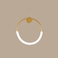 Modern gold minimalistic ring pendant light for living room