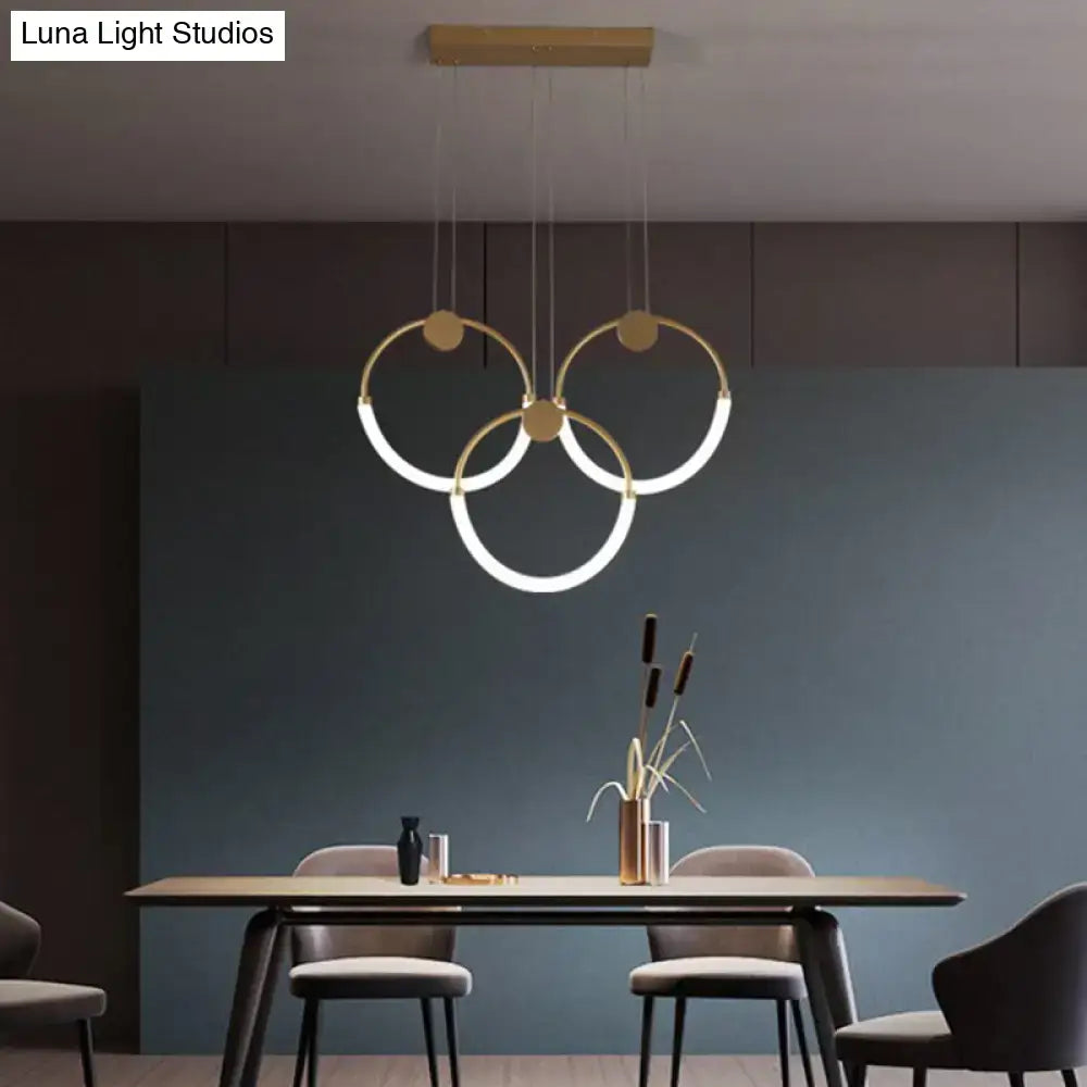 Modern gold minimalistic ring pendant light for living room