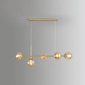 DecorBites™ modo island gold black 5-light pendant with milk white glass bulbs for restaurants lighting