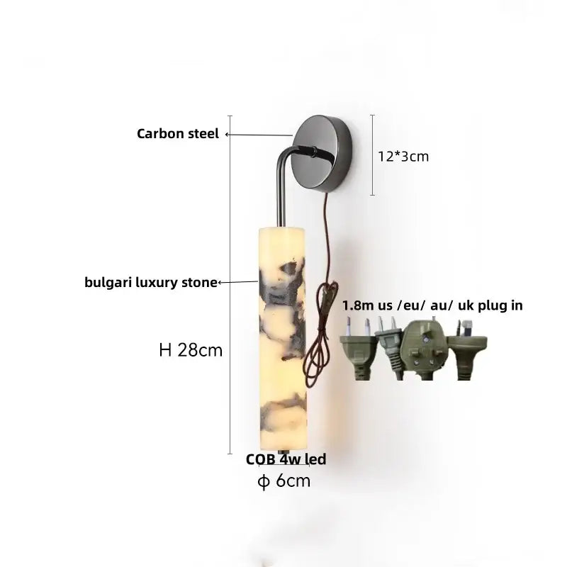 Modern gold mushroom carbon steel wall lamp bedroom pull chain light