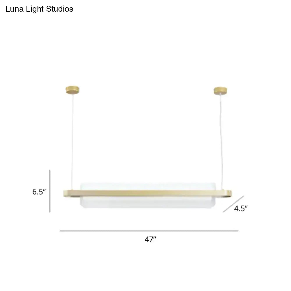 Modern gold nordic linear island lamp dining room led pendant