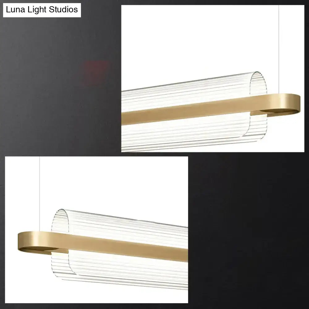 Modern gold nordic linear island lamp dining room led pendant