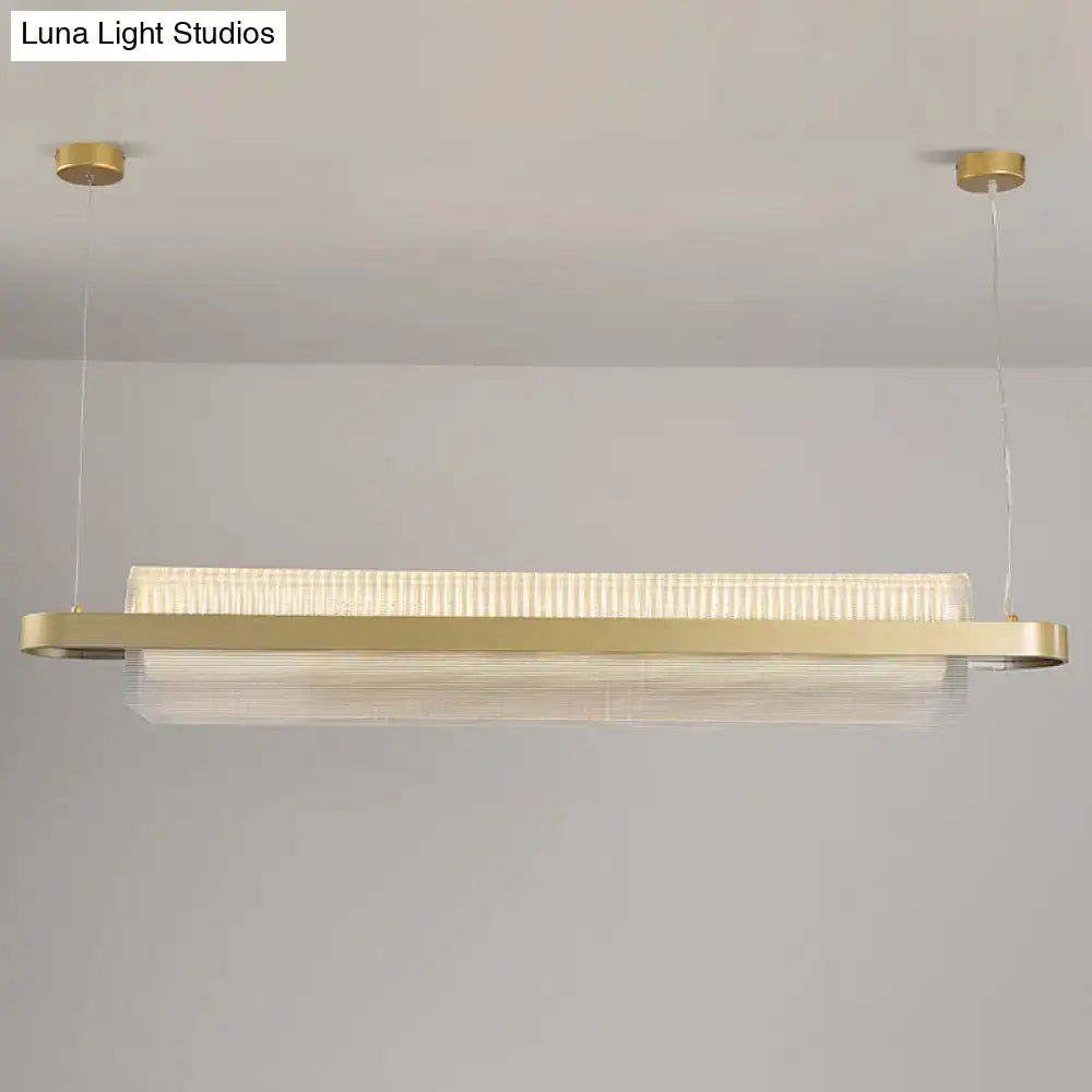 Modern gold nordic linear island lamp dining room led pendant