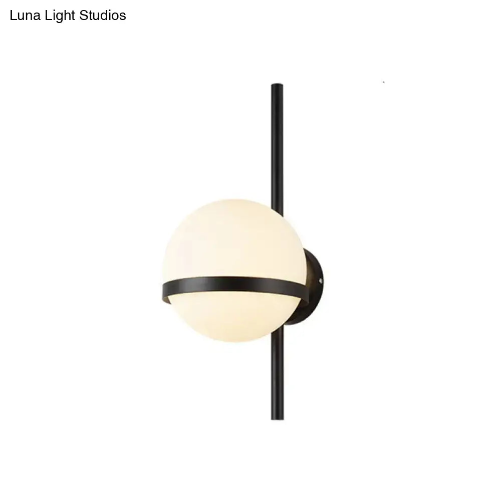 Modern gold opal glass orb wall sconce – living room light