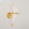 Modern gold origami bird led wall sconce bedroom lighting fixture