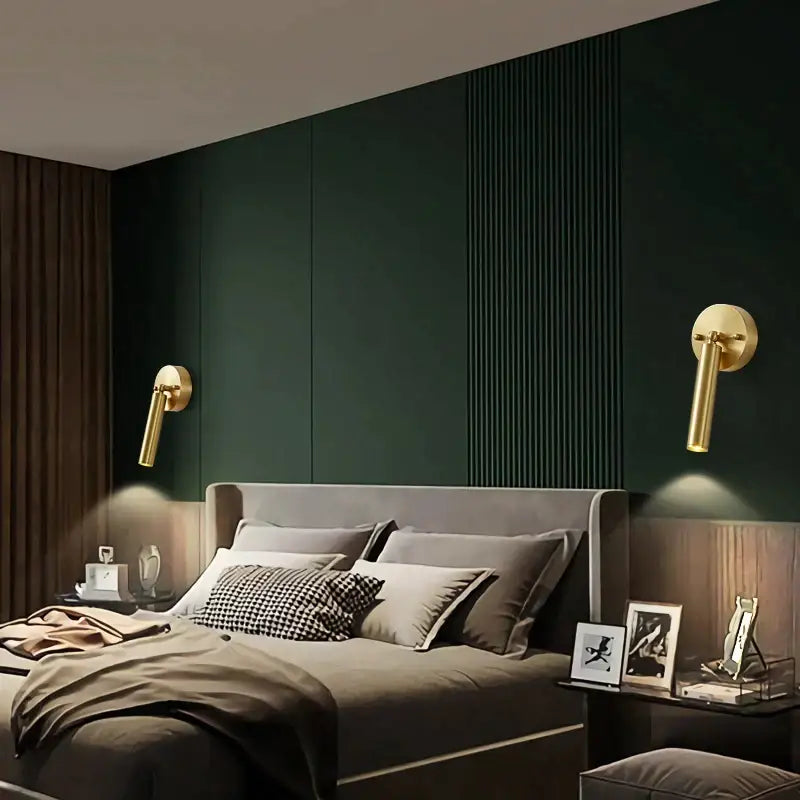 Modern gold pendant and wall sconce set bedroom lighting