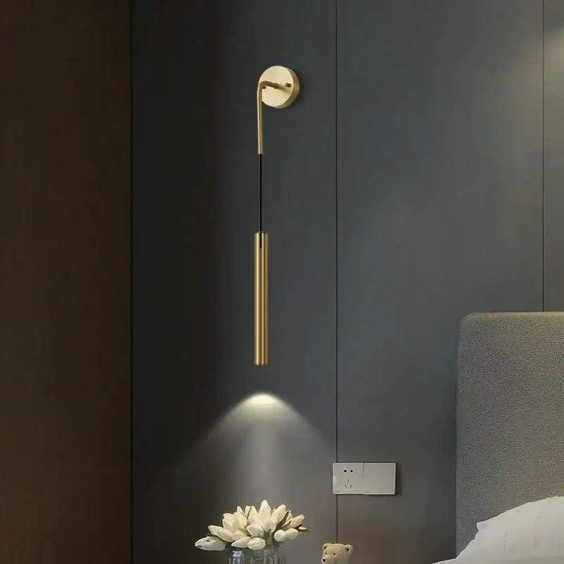 Modern gold pendant and wall sconce set bedroom lighting