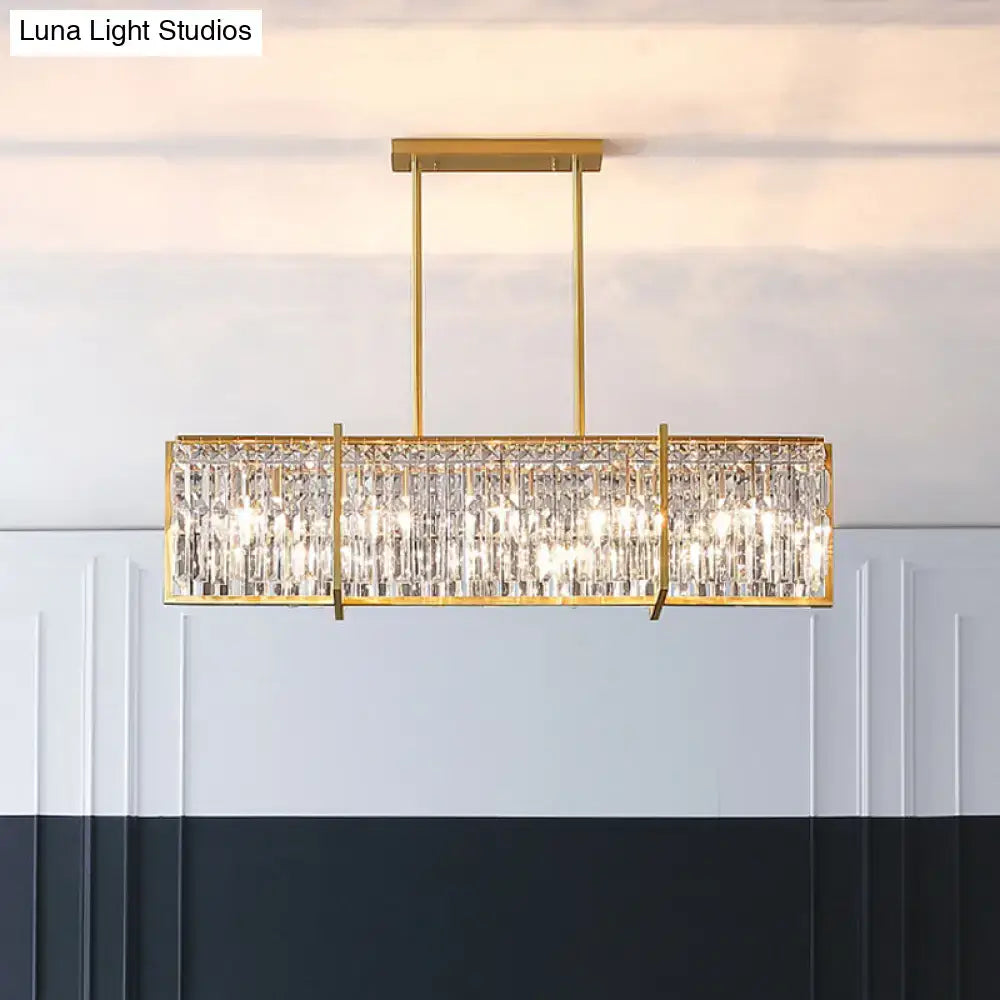 Modern gold prismatic crystal hanging lamp kitchen island light