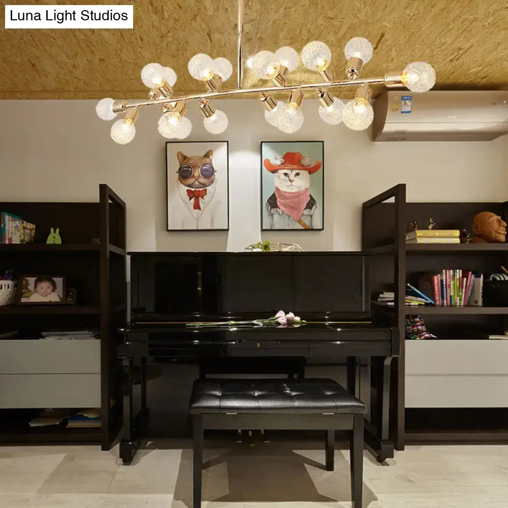 Modern gold prismatic glass island ceiling light – dining room