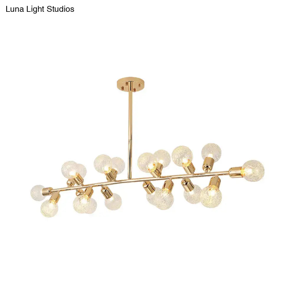Modern gold prismatic glass island ceiling light – dining room