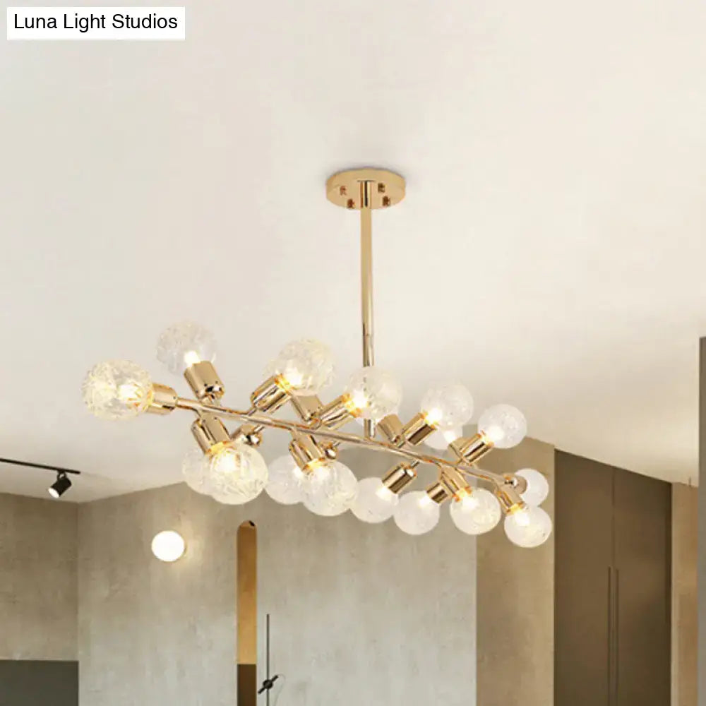 Modern gold prismatic glass island ceiling light – dining room