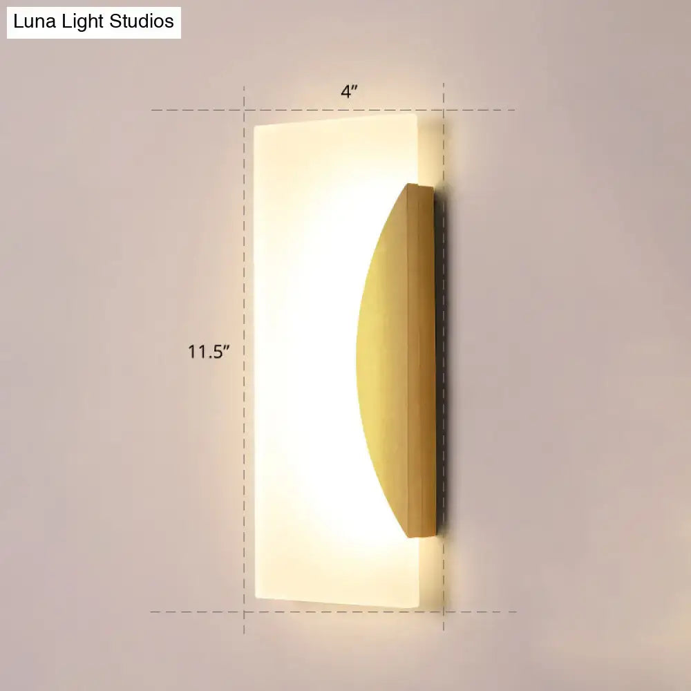 Modern gold rectangular acrylic wall sconce hallway bulb included