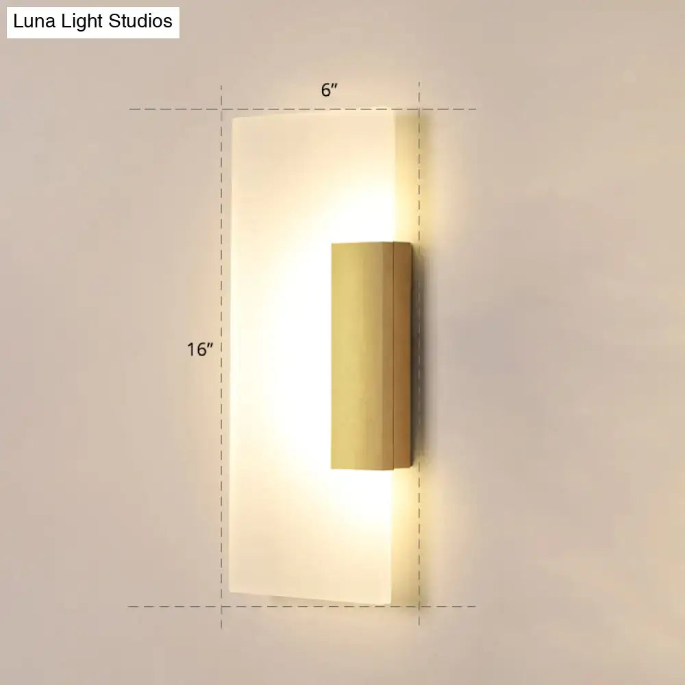 Modern gold rectangular acrylic wall sconce hallway bulb included
