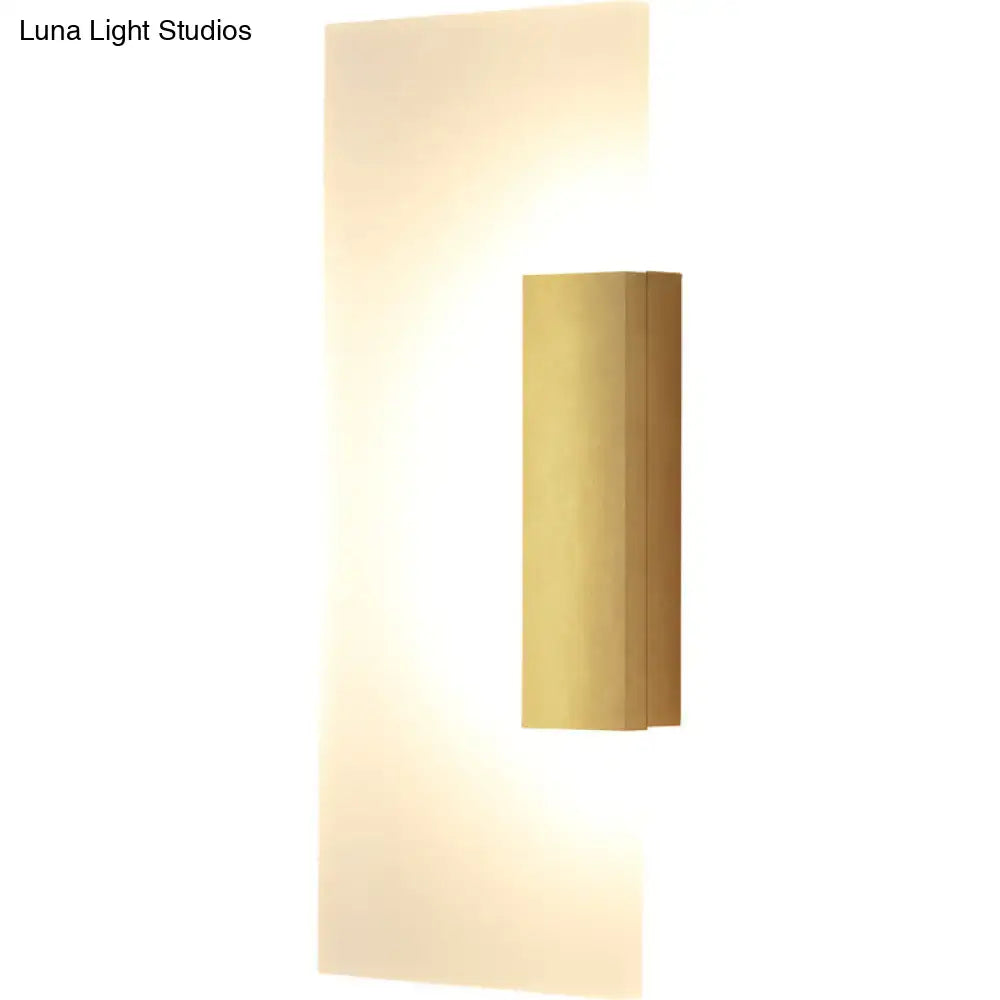 Modern gold rectangular acrylic wall sconce hallway bulb included