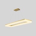 Modern DecorBites gold finish led ceiling light with rectangular metal frame and warm white acrylic illumination