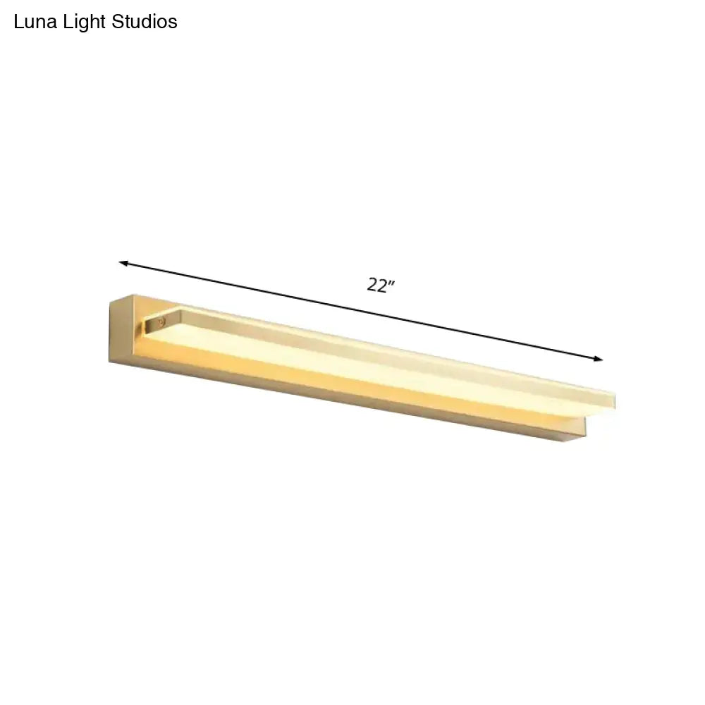 Modern gold rectangular led wall sconce bedroom acrylic shade
