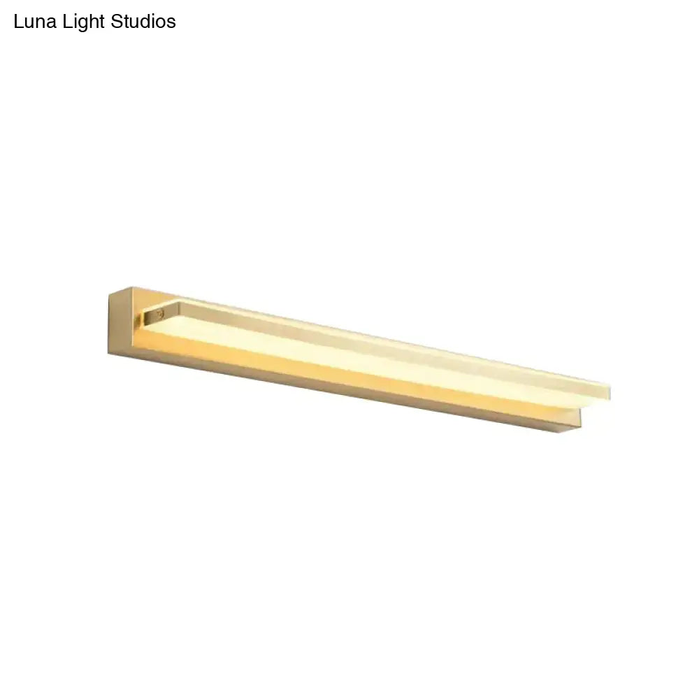 Modern gold rectangular led wall sconce bedroom acrylic shade
