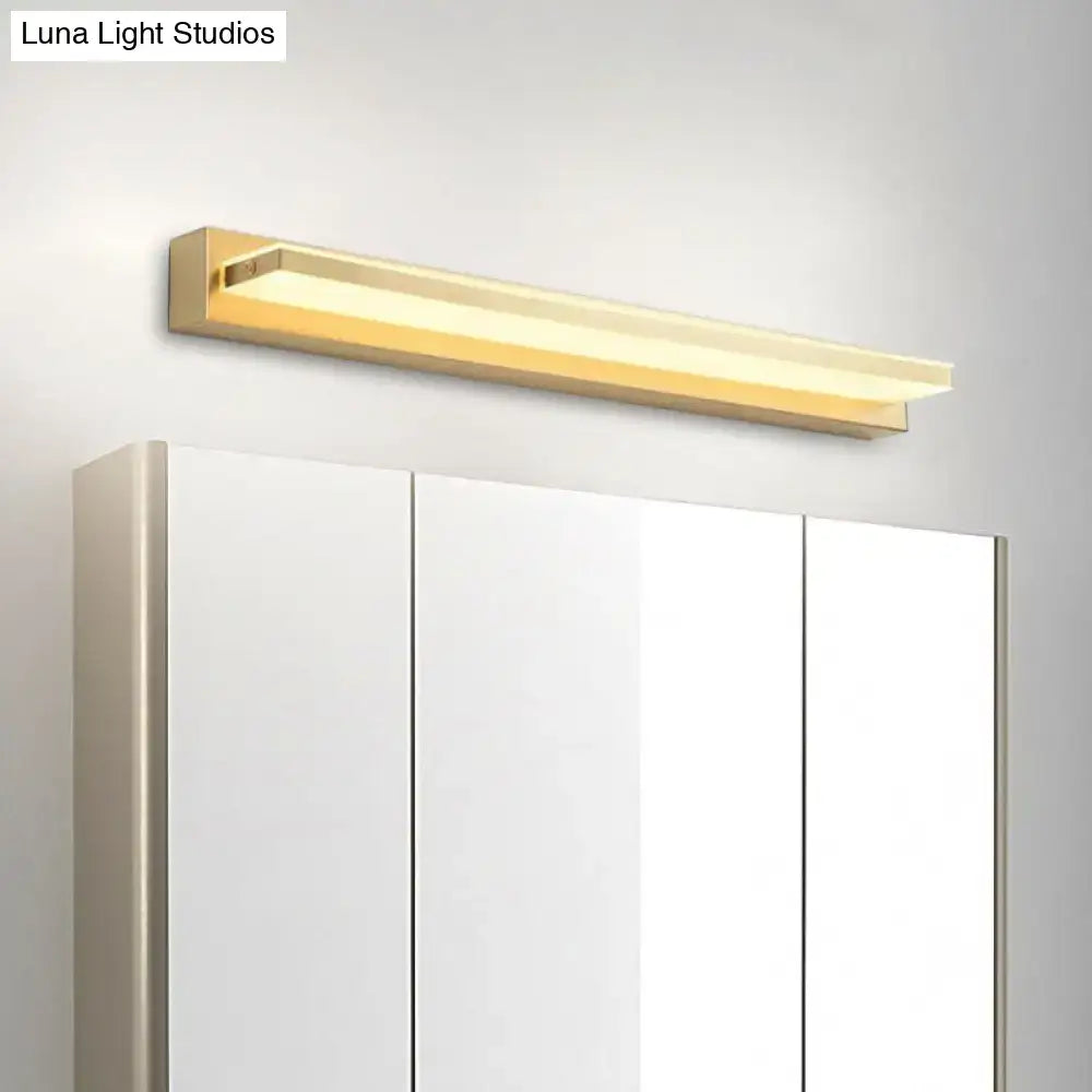 Modern gold rectangular led wall sconce bedroom acrylic shade