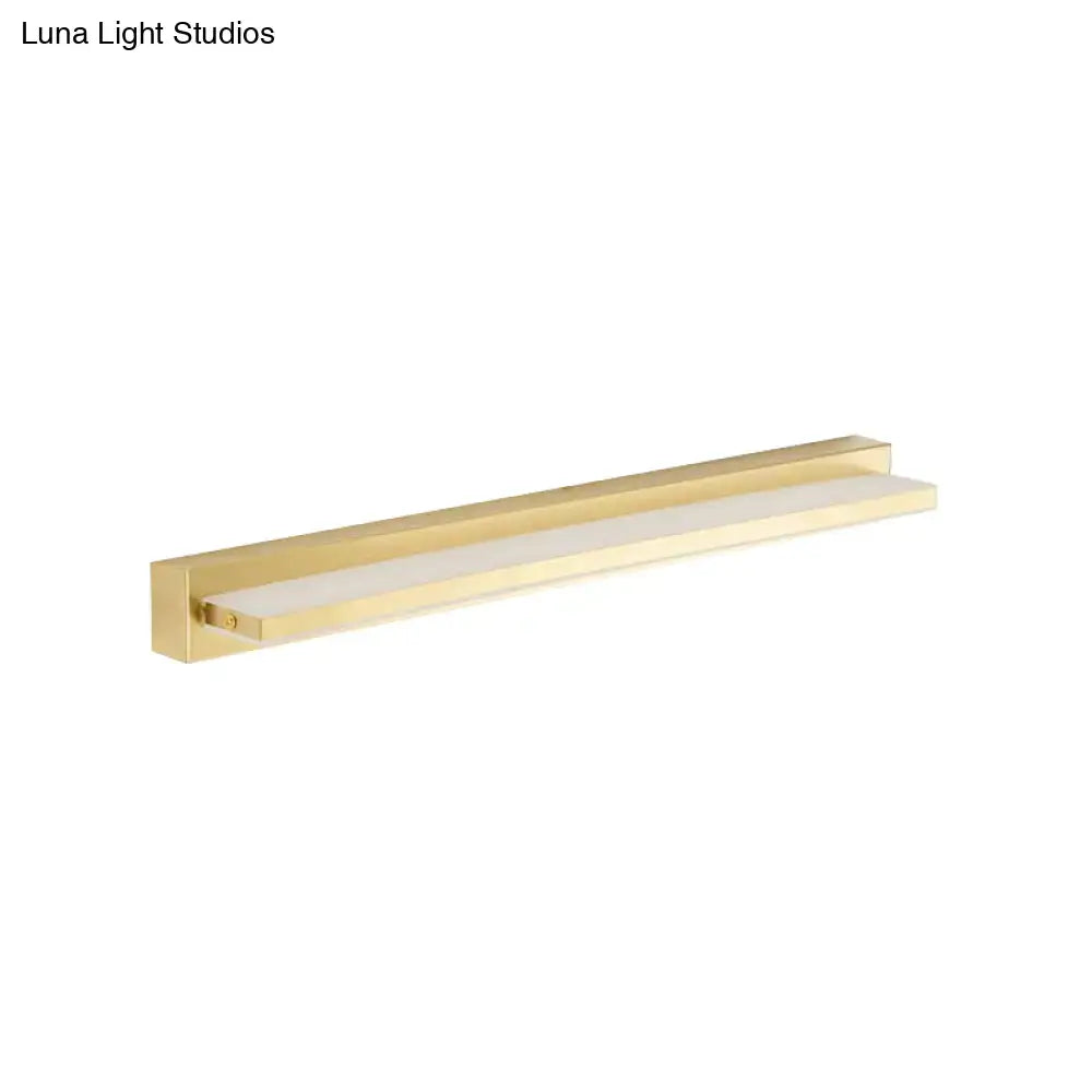 Modern gold rectangular led wall sconce bedroom acrylic shade