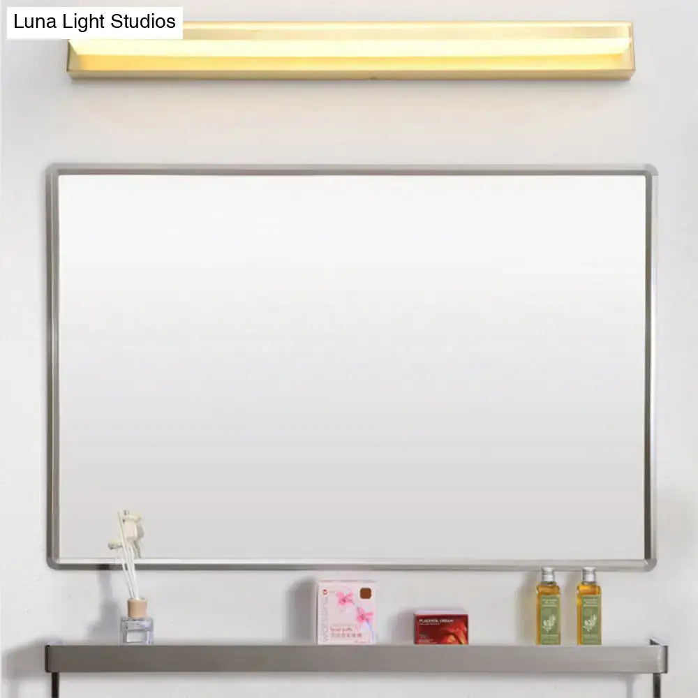 Modern gold rectangular led wall sconce bedroom acrylic shade