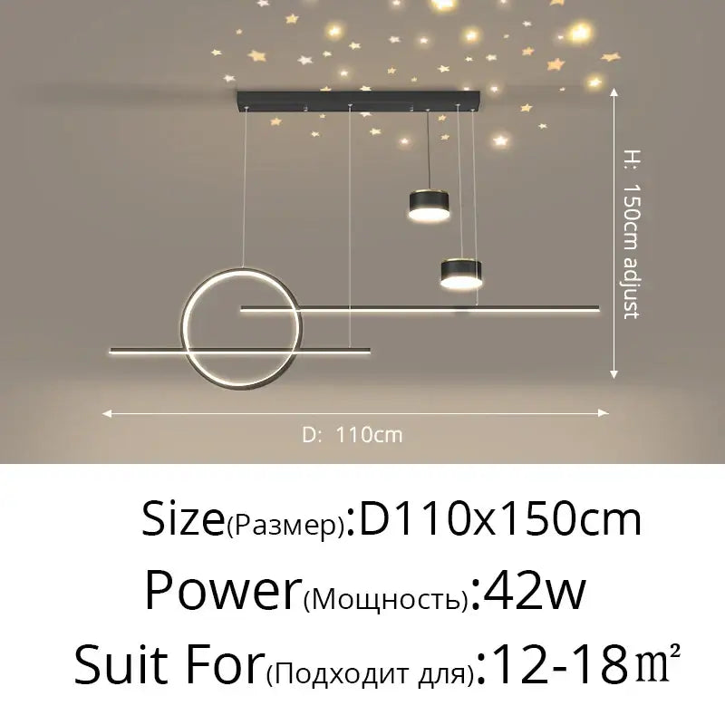 Modern gold ring pendant light for dining room