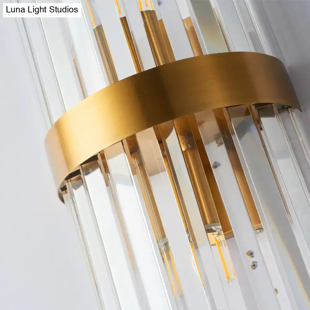 Modern gold sconce light with crystal rods for bedroom