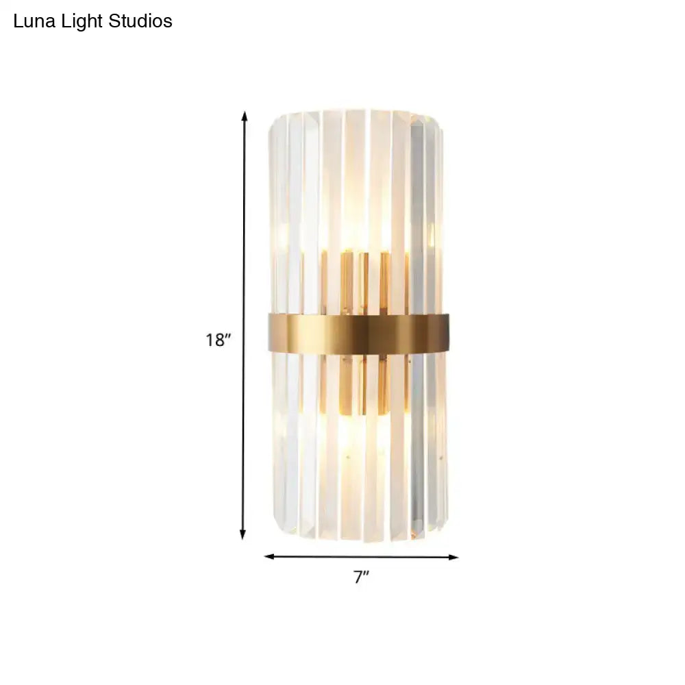 Modern gold sconce light with crystal rods for bedroom
