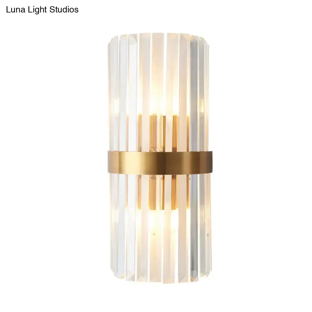 Modern gold sconce light with crystal rods for bedroom