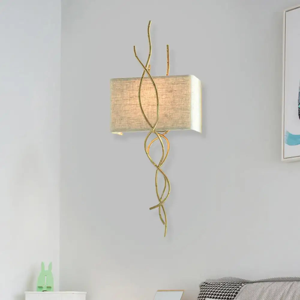 Modern gold & silver branch wall mount light bedroom sconce
