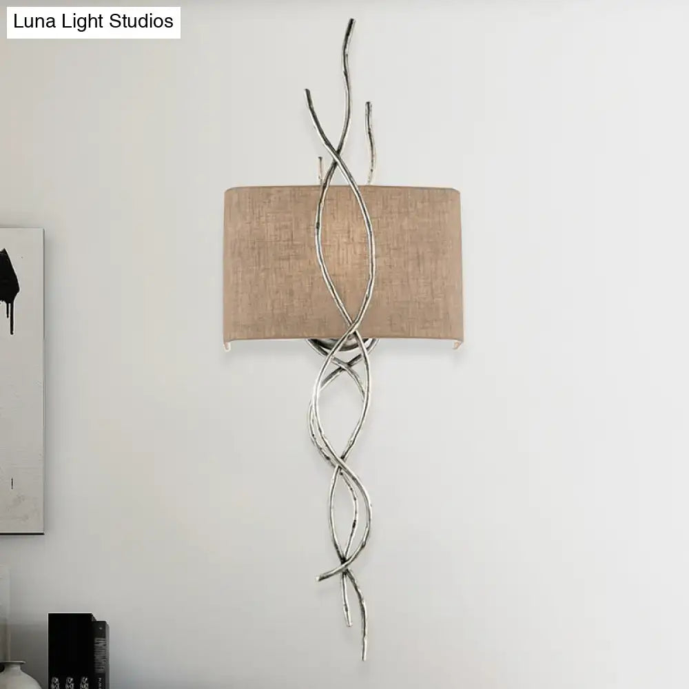 Modern gold & silver branch wall mount light bedroom sconce