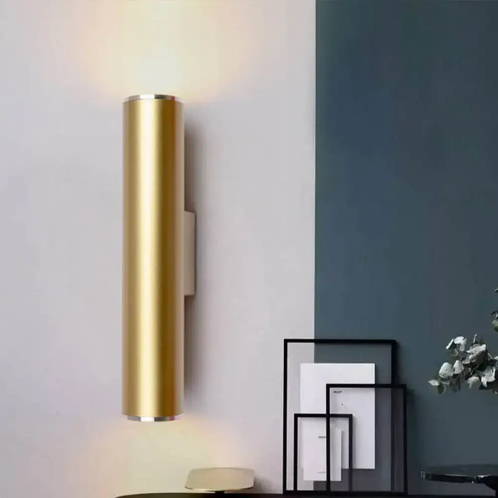 Modern gold & silver tube wall mounted sconce corridor light