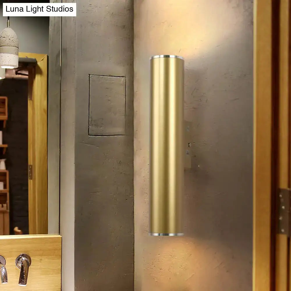 Modern gold & silver tube wall mounted sconce corridor light