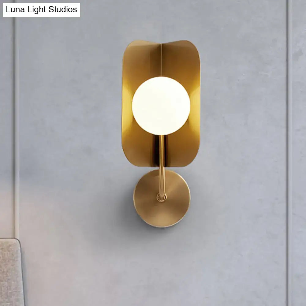 Modern gold sphere metal wall light with led bulb bedroom sconce