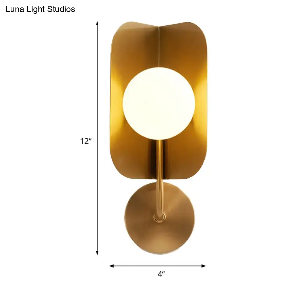 Modern gold sphere metal wall light with led bulb bedroom sconce