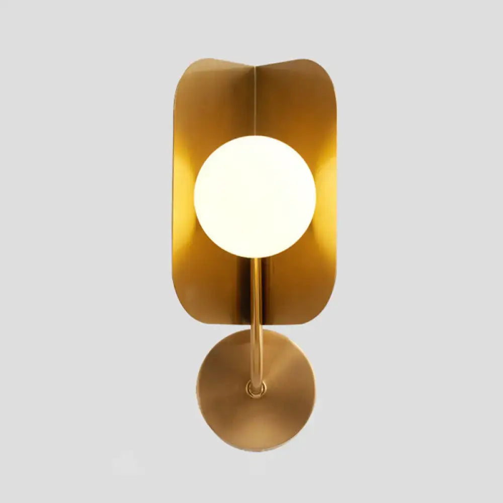Modern gold sphere metal wall light with led bulb bedroom sconce