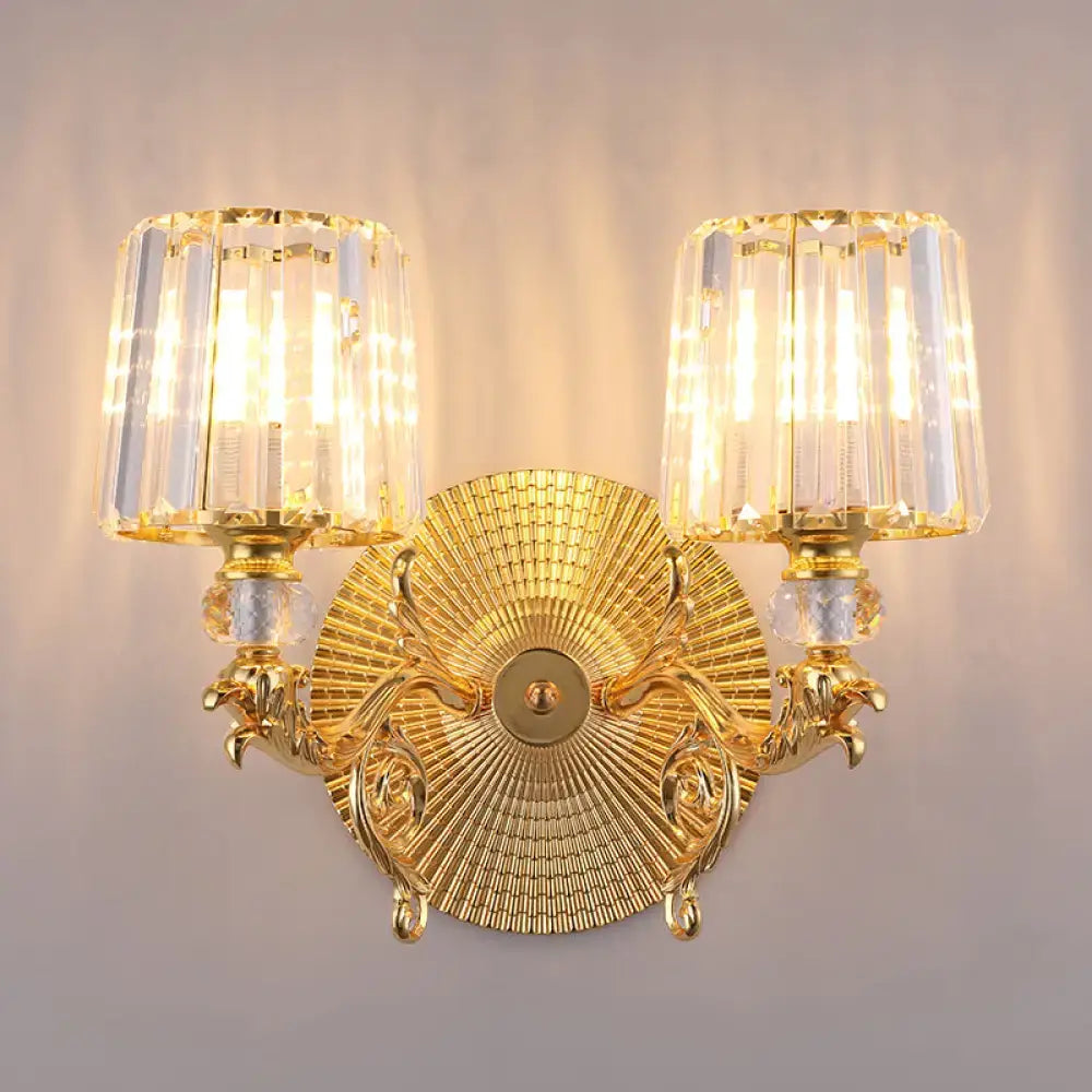 Modern gold tapered wall light fixture crystal dragon bedroom sconce