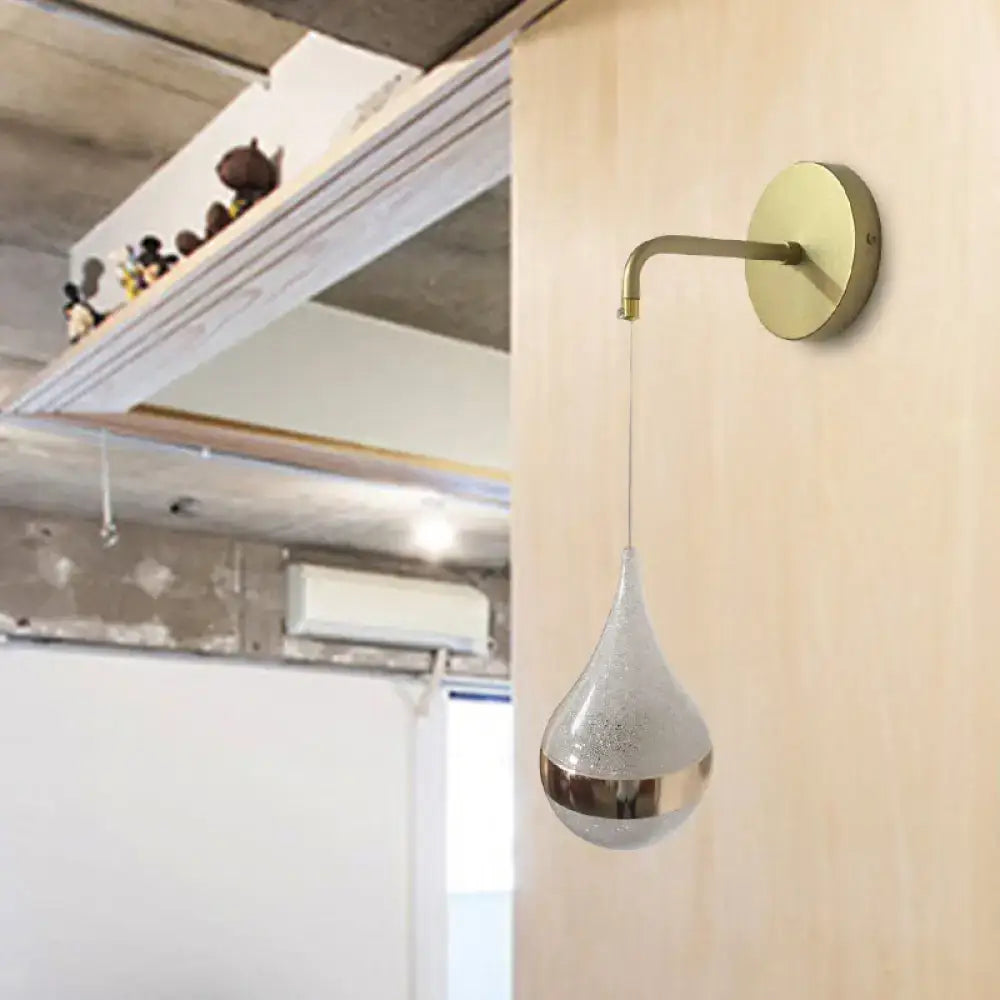 Modern gold teardrop wall sconce bedroom direct wired electric light