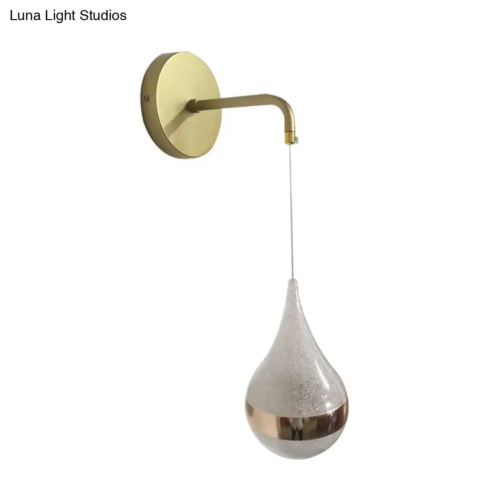 Modern gold teardrop wall sconce bedroom direct wired electric light