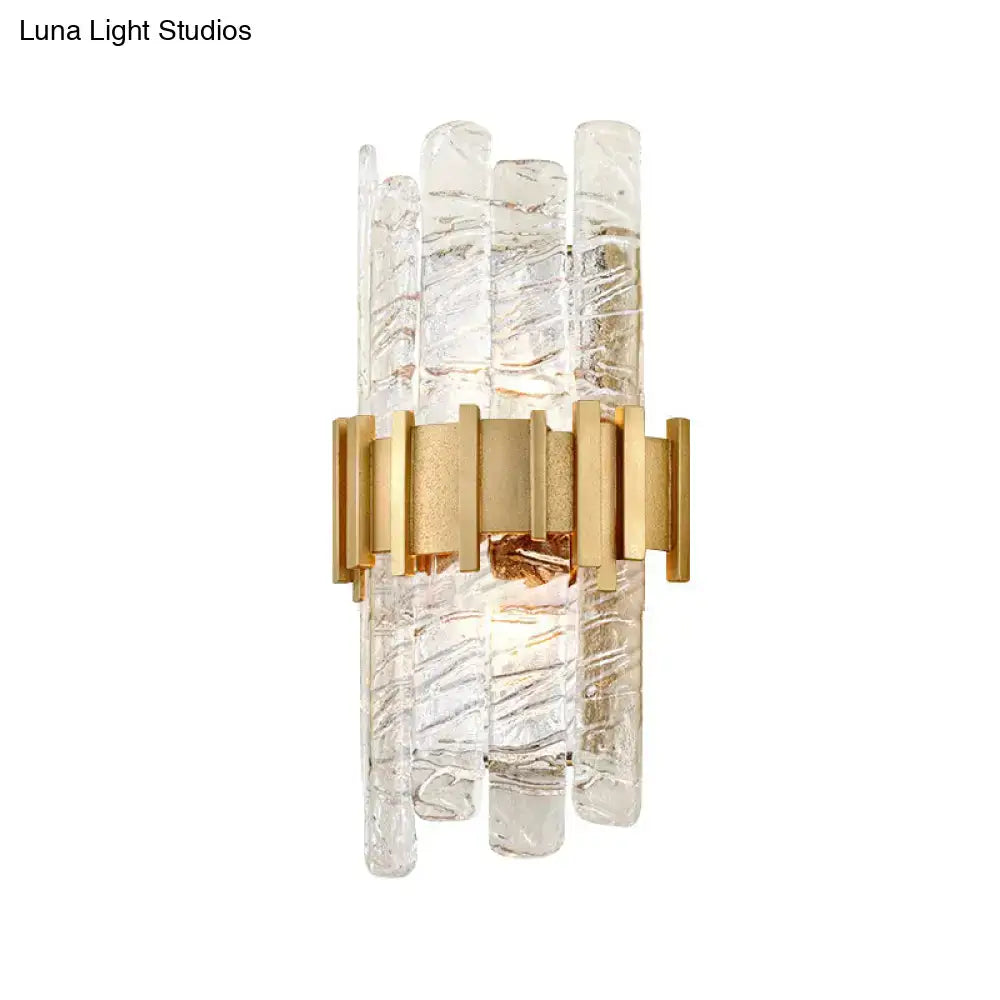 Modern gold textured glass sconce light fixture bedroom wall light