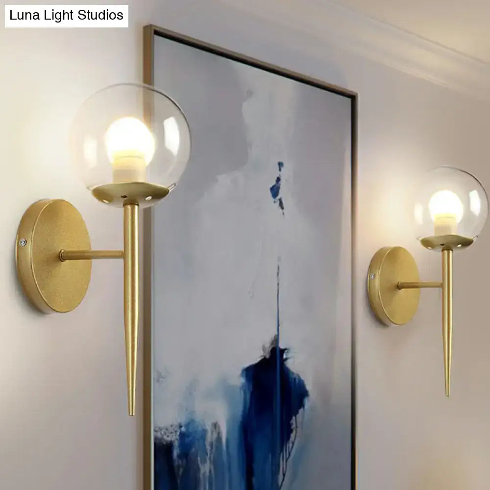 Modern gold torch wall sconce – corridor glass globe e26 e27 light