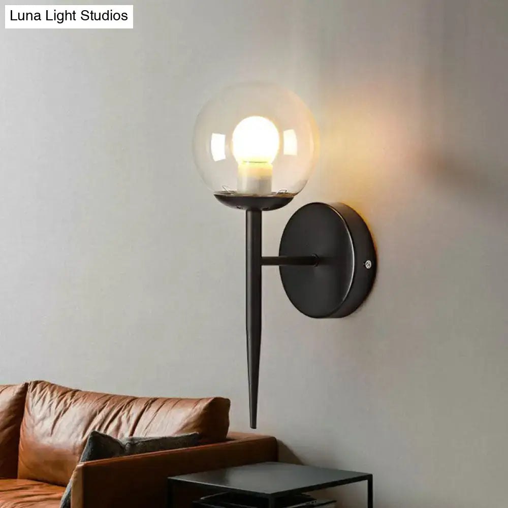Modern gold torch wall sconce – corridor glass globe e26 e27 light