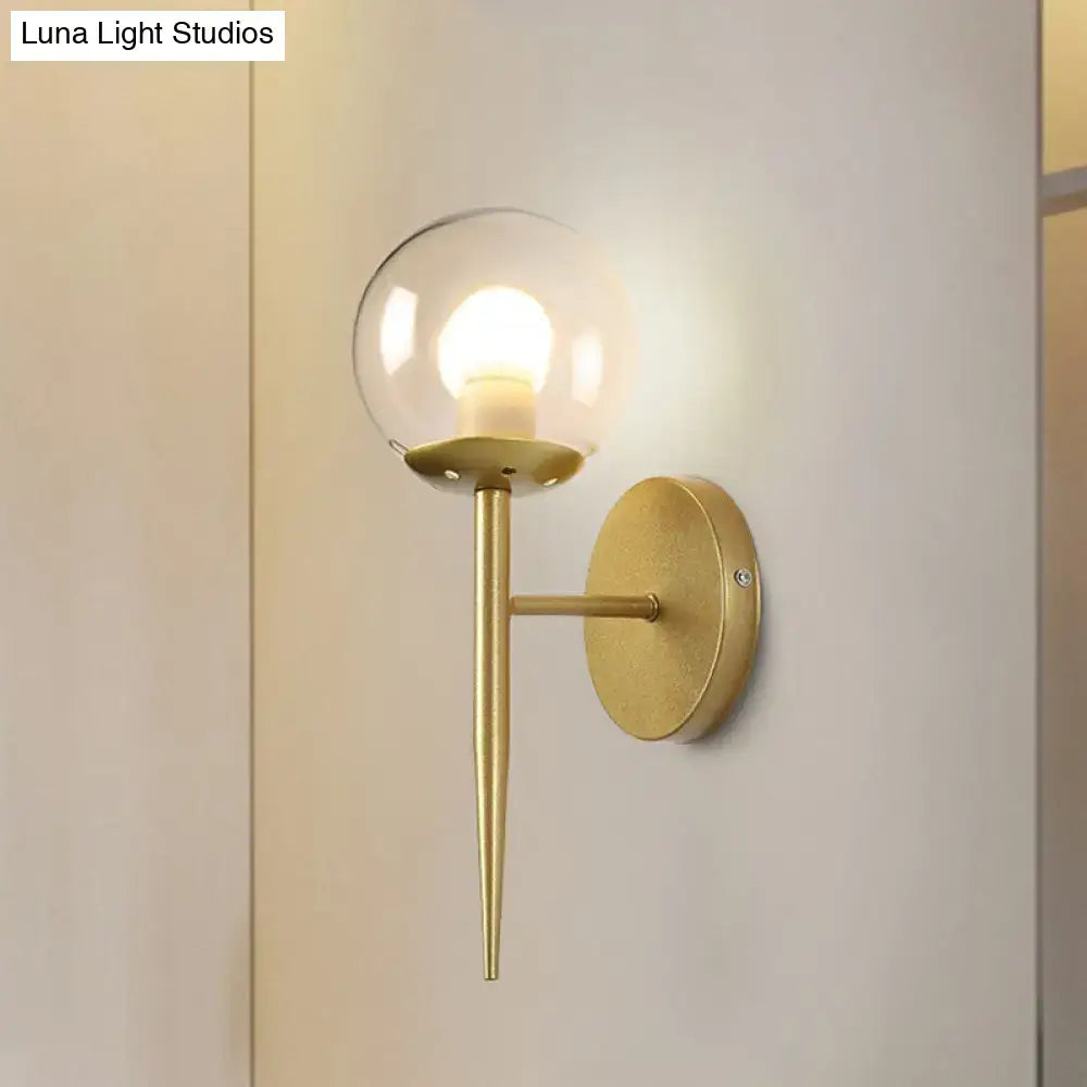 Modern gold torch wall sconce – corridor glass globe e26 e27 light