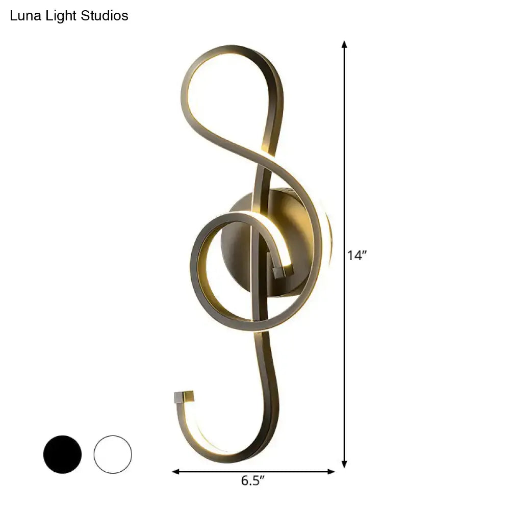Modern gold treble clef wall lamp bedroom led sconce 110v-120v 220v-240v