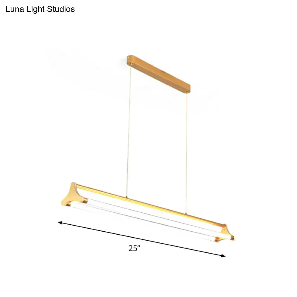 Modern gold tube chandelier – living room glass pendant light