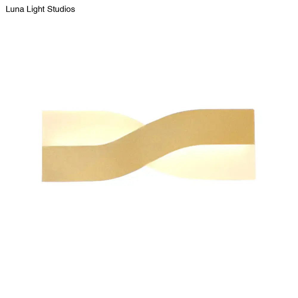 Modern gold twisted led wall lamp bedroom fixture width 8in 110v-240v