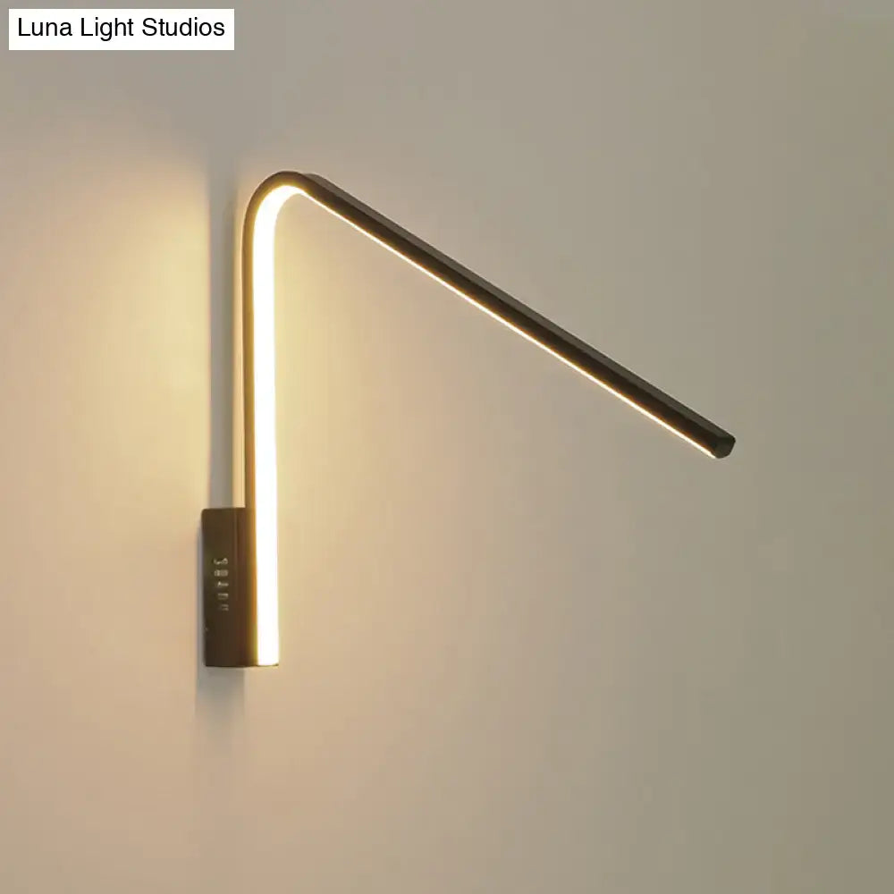 Modern gold v-shaped led sconce – corridor warm white light silica gel