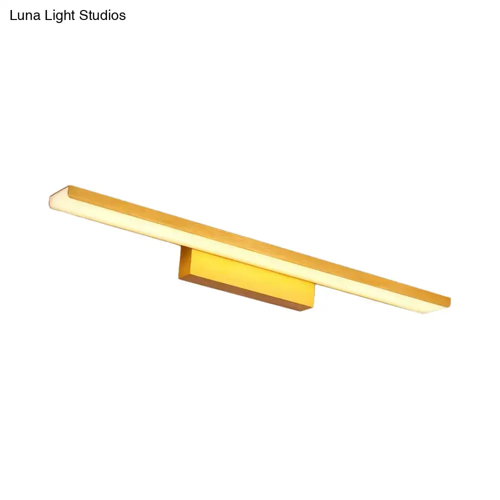 Modern gold wall mounted led vanity light warm white light bathroom